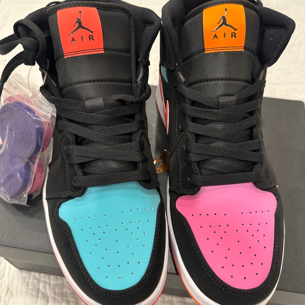 Air Jordan Black Pink Blue Sneakers